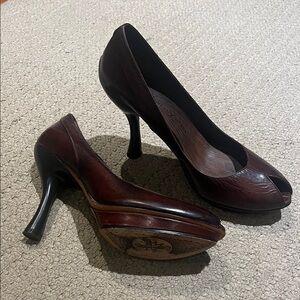 Modern Vintage Peep-Toe Heels